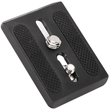 VBESTLIFE Tripod Quick Release Plate for Sachtler & Compatible Tripods, Black, 1/4in & 3/8in Screw Interfaces