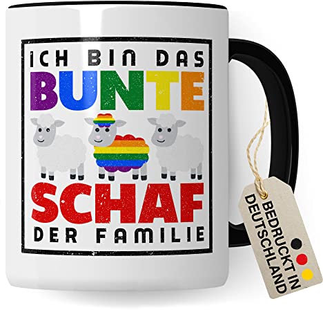 LGBTQ+ Tasse Geschenkidee Kaffeetasse Geschenk für Schwul Lesbisch Bisexuel Trans Kaffeebecher Lgbt Becher (Weiß & Schwarz)