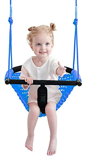 Babyschaukel,Kinderschaukel mit Verstellbaren Seilen,für Kinder Heavy Duty Seilspiel Sicher Kinder Swing Set, für Outdoor Indoor,Garten(Color:Blau)