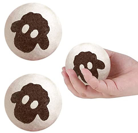 Balle de Sechage Seche Linge, 2 PCS Lavage en Laine Naturelle Réutilisables Boules Taille XL Séchage au Tambour les Boules Séchage en feutre Organique Réduisent L'électricité Statique Temps Séchage