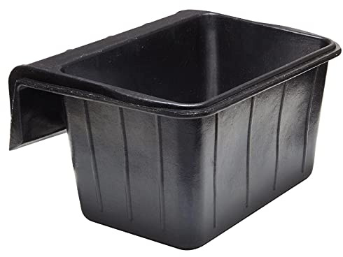 Equestrian Horse Recycled Rubber Hook Over Eco-Manger Black 16L | Ideal for Feeding Outdoor, In a Stable, Over a Gate, Over a Fence | Tough Strong Rubber Hook Over Feeder