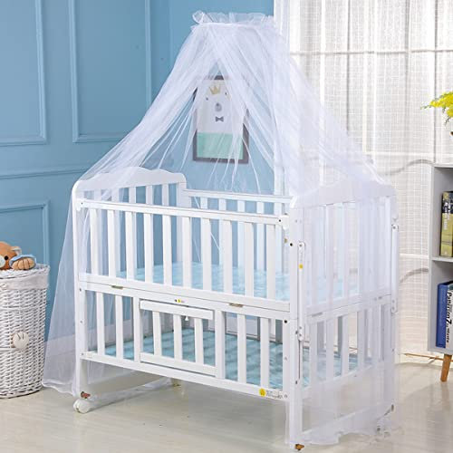 Yuehuamech Zanzariera per bambini Letto Baldacchino Lettino Rete a Cupola Soffitto Zanzariera Culla Rete per Zanzariere Appeso Letto Zanzariera Bar Tenere il bambino lontano, Bianco, 60*450cm
