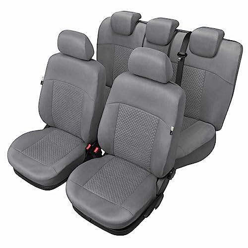 Saferide Autositzbezüge Autositzschoner Sitzbezüge Kompatibel mit Mitsubishi Space Star (13-) Auto Sitzbezug Grau Autositzauflage Autositz Sitzauflagen Tuning Auto Zubehör Innenraum