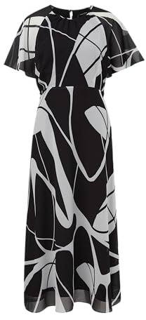 Comma Maxi Chiffonkleid mit Allover Print