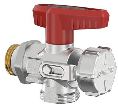 Simplex KFE-Kugelhahn Eck AG 1/2, Selbstdichtender Gewindeeinschneiddichtung, Mehrschichtige Kupfer-Klemmverschraubung F10670