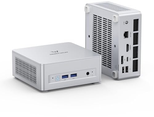 MINISFORUM UM870 Slim Mini PC,AMD Ryzen 7 8745H Processor Mini Computer(8C/16T, Up to 5.0GHz), 32GB DDR5 RAM & 1TB PCIe 4.0 SSD, Support 8K@60Hz HDMI 2.1/USB4 Output, WIFI6E/BT5.3/Auto Power On