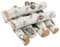 FIRXZYMZ 6-teiliges Gas-Kaminholz-Set, weiße Birke, Keramik-Gasscheite für Gaskamin, elektrische Gaseinsätze, Propan, belüftet, Gel, Ethanol, Innen- oder Außenkamine, Kamindekoration