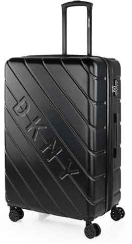 DKNY - Koffer XL, Hartschalenkoffer, Reisekoffer Groß 4 Doppelrad 360 leicht und robust mit TSA-Zahlenschloss - Trolley Reisegepäck Erweiterbar., Schwarz