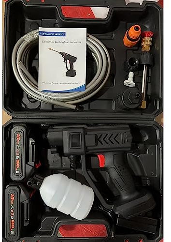 Irfora Akku-Hochdruckreiniger 60 Bar mit 6-in-1-Sprühgerät, 300-W-Hochleistungswaschmaschine mit wiederaufladbarem Akku für die Bodenreinigung und Bewässerung von Autozäunen