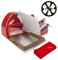 Berkel Aufschnittmaschine Home Line 200 Plus in rot mit Berkel Einlegebrett - Küchenschneidemaschine inkl. Messerabnehmer und Einlegebrett original von Berkel aus Esche - Sonderangebot