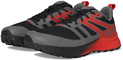 INOV8 Trailfly Men's Trail Running Shoes - Black/Fiery Red/Dark Grey - 10.5 Wide