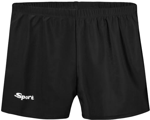 Aomig Maillot de Bain pour Garçon, Short de Bain pour Enfants Noir à Séchage Rapide, Short de Plage de Vacances pour Enfants avec Cordons de Serrage Réglables(Taille 12)
