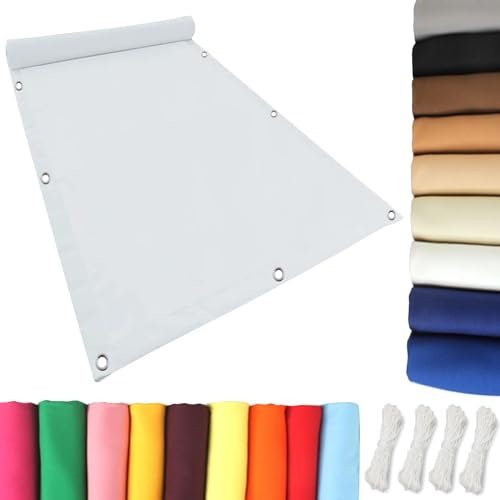 Vela Ombreggiante Impermeabile 1.2 x 5 m Tenda da Sole Privacy, Vele Ombreggianti Rettangolare Idrorepellente, Anti UV per Tenda Amache Picnic Spiaggia, Bianco