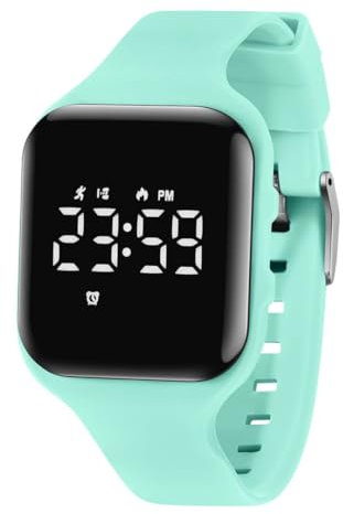 aswan watch Orologio Digitale Bambina Bambino con Contapassi,Calorie e Distanza senza App,Sveglia, Cronometro, Data, Luce-Orologio da polso Ragazza Ragazzo con Cinturino in Silicone