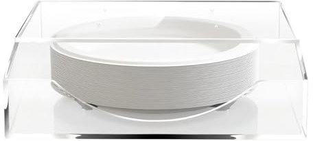 Under Cabinet Paper Plate Holder - Clear Acrylic Under Shelf Organizer - Cabinet & Drawer Organization Paper Plate Holder, 27.5X27.5cm Covered Plate Holder for Kitchen Countertop