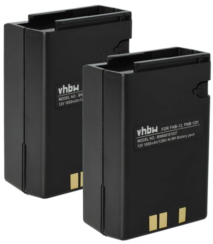 vhbw 2X Akku kompatibel mit Yaesu Vertex FT20 | FT204, FT411 Mark II, FT33, FT33R, FT23, FT23R, FT411 Funkgerät, Walkie Talkie (1000 mAh, 12 V, NiMH)