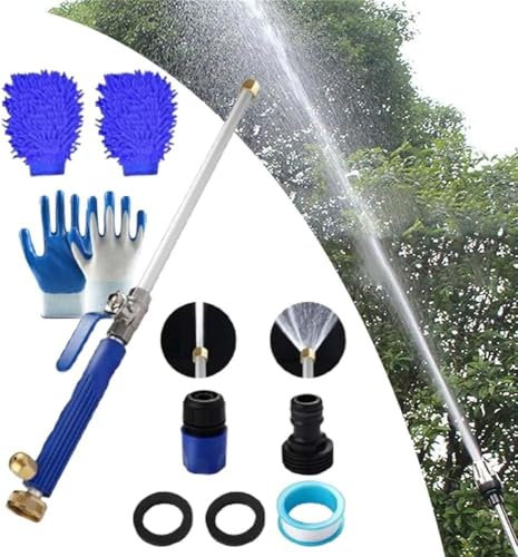 Jetsono - Jetson High Pressure Water Gun, Jet Sono Pressure Washer, with 2 Jet Different Nozzle and Hose Quick Connectors,Portable Washer Wand for Garden (Blue)