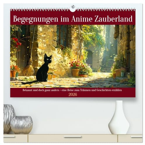 Begegnungen im Anime Zauberland (hochwertiger Premium Wandkalender 2026 DIN A2 quer), Kunstdruck in Hochglanz: Anime heißt, liebevolle Geschichten erzählen (CALVENDO Hobbys)