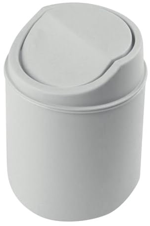 Mini Plastic Swing Top Bin Waste Waste Paper Bin For Home Garden Kitchen Office and Bathroom Desk Room Rubbish Basket Recycle Plastic Trash Can Dustbin with Swing Lid