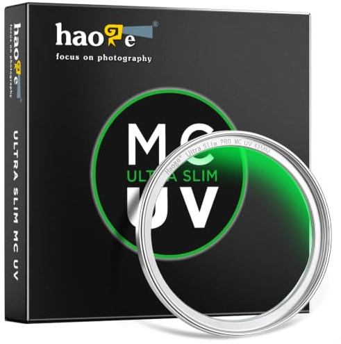 Haoge 43mm MC UV-Filter Objektivschutz für Leica Voigtlander 40mm 35mm f1.4 Kameraobjektiv optisches Glas Ultra Slim 18 Mehrschichtvergütungen Silber