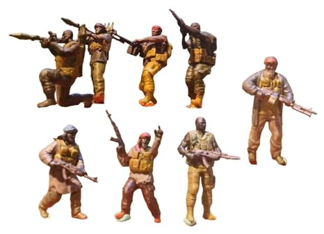 Colcolo 8x 1:64 Mini-Figurenmodelle von Soldaten aus dem Nahen Osten, Kriegerfiguren, Statuen, thematisches Spielzeugset für Enthusiasten, Männer und