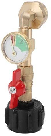 Segrehy Gas-Nachfülladapter mit Ventil und Manometer, hochwertiger Messing-Gasflaschenanschluss, schnelles Befüllen von 1-Pfund-Flaschen aus einem 20-Pfund-Tank, ideal für