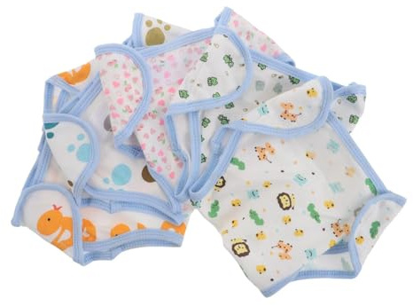 WEKAMOS 5 Stück-pack Babywindeln aus Baumwolle mit Auslaufschutz Waschbare Windelhosen für Neugeborene Trim Fitting das Töpfchentraining