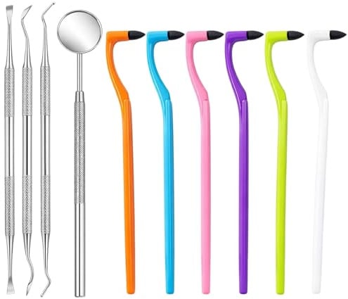 Zahnsteinentferner 10-teilig, Professionelles Zahnreinigungsset mit Zahnpolierer und Zahnstein Set, Effektive Zahnstein Entfernung für Zahnpflege und Zahnreinigung Zwischenräume, Inklusive 6 Zahnwerkz