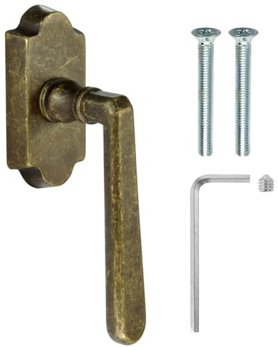 ALSTEN TECH Fenstergriff ALT WIEN Fensterbeschlag klassisch Antik Messing | Retro Design Messinggriff langlebig, stabile Konstruktion Dreh Kipp Montageset