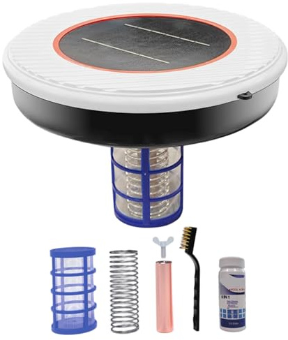Ionizador solar para piscinas |.reduce los costos de productos químicos con la desinfección con iones de cobre para piscinas enterradas o elevadas |.Accesorio de piscina ABS