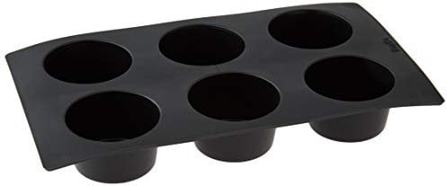 Lékué Molde repostería muffins, silicona platino Negro, 6 cavidades