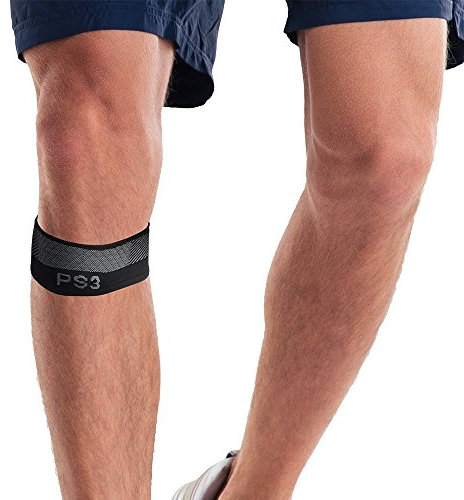 Orthosleeve cinturino sottorotuleo a compressione graduata PS3 con 3 zone di compressione - Fascia per alleviare la tendinite rotulea e stabilizzare la rotula -Fascia sportiva per ginocchio (taglia M)