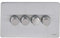 Schneider Electric Ultimate Screwless Flat Plate - 4 Gang 2 Way LED Dimmer Light Switch, 75W/VA, GU6442LSS, Stainless Steel