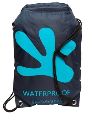 geckobrands Auf Reisen Turnbeutel mit Kordelzug, Marineblau, Neonblau, 10L US