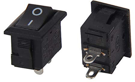 Mini interruptor 10 x 15 mm rectangular negro 2 pines 250 V 3 A ON/OFF KCD11 coche