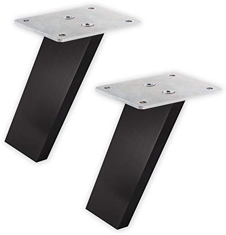 1 Paar (2 Stück) SO-TECH® Barkonsolen Counter - Design trifft auf Funktion - Alu massiv schwarz eloxiert fein geschliffen - Höhe 178 mm schräg 60° - Thekenkonsole Tresenfuß Bar-Konsole