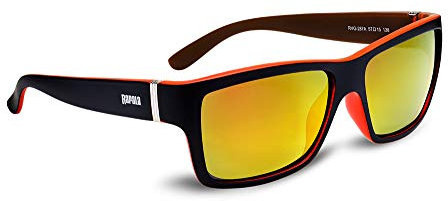 Rapala, Moderne, Urbane, polarisierte Sonnenbrille UVG-287A, gelbe Gläser, schwarzer und roter Rahmen, Angelausrüstung, UV-Schutz, optimaler Komfort