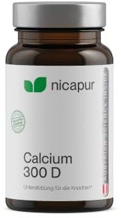nicapur® Calcium 300 D I mit dem Mineralstoff CALCIUM aus fossilen KORALLEN und VITAMIN D3 I Reinsubstanz ohne Zusatzstoffe I Für die Calciumversorgung der Knochen mit Vitamin D