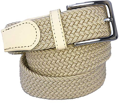 LisaModa Unisex Stretch Flechtgürtel in vielen Farben (Beige, 110-130)