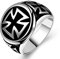 BlackAmazement 316L Edelstahl Ring Celtic Triple Iron Cross Eisernes Kreuz Silber schwarz Heavy Metal Biker Herren (60 (19.1))