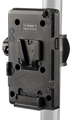 Battery Mount Plate,V-Mount V-Lock Battery Plate with U Shape Fixed Clip,Hanging Plate D-TAP Power Supply System with Fixing Clamp Bracket Support Mounting Tripod, Lamp Holder, Bar