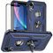 Yiakeng iPhone XR Case, iPhone XR Case, Tempered Glass Screen Protector, Shockproof Silicone Defense Bumper Armor Case Cover for Apple iPhone XR (Blue)
