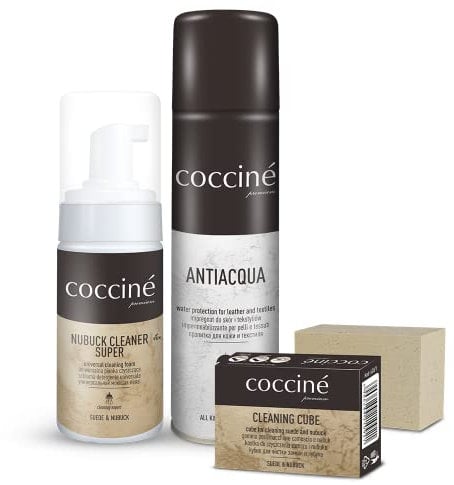Cocciné - Pflegeset | Für Rauleder und Nubuk | Imprägnierspray | Raulederpflege | Reinigungsschaum