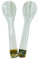 Wenplus Lot de 2 cuillères à caviar de 10 cm fabriquées à la main en nacre avec poignée ronde et une boîte de rangement en plastique – Blanc, Style B