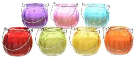 No Vela de citronela en Vaso de Cristal Colores Surtidos 8x8cm 8718533571714