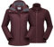 CAMEL CROWN Damen Skijacke Wasserdicht 3 in 1 Winterjacke Winddicht Warm Fleece Kapuze Snowboard Berg Schneemantel, Weinrot, L
