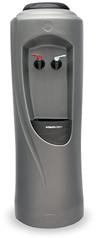 Hydrate Direct Core Bottled Water Cooler Dispenser, Hot & Cold Temperature, Floor-Standing Cooler, Easy to Sanitise & Maintain, Perfect for Home and Office – Grey/Black