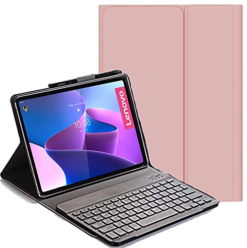 YHFZR Spanish Keyboard Case Ñ für Lenovo Tab P12 Pro, Spanish Ultra Slim Keyboard Case mit magnetisch abnehmbarem drahtlosem Bluetooth für Lenovo Tab P12 Pro 12,6 Zoll, Rosa