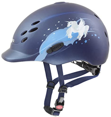 uvex onyxx - Leichter Reithelm für Kinder - individuelle Größenanpassung - optimale Belüftung - Unicorn Navy - 49-54 cm
