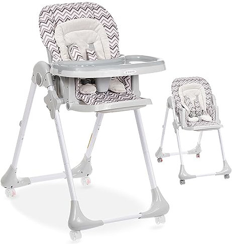 Hochstuhl Baby Kinderhochstuhl Klappbar Baby Hochstuhl Kinder Stuhl Mit Rollen Babystuhl Ab 6 Monate (GRAU)